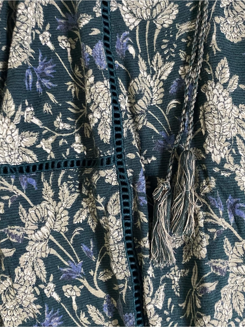 Lucky brand Green paisley Long Sleeve Whimsical Fairy Earthy Floral size Small - Picture 4 of 9